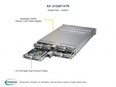 Platforma 2123BT-HTR, H11DST-B, 217BHQ+-R2K22BP, 2U, Four Nodes, EPYC, DDR4